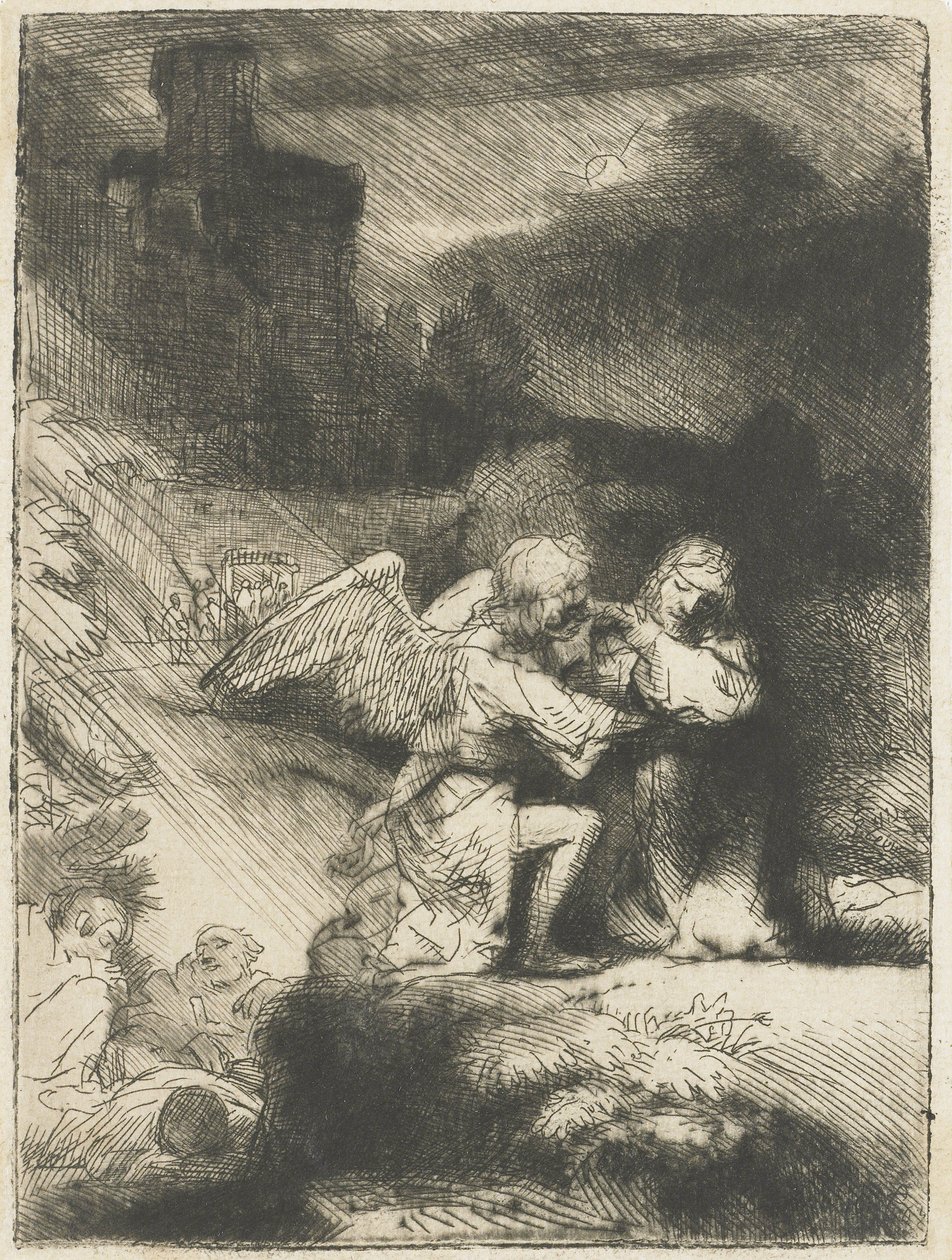 De Agonie in de Tuin, 1655-59 door Rembrandt van Rijn