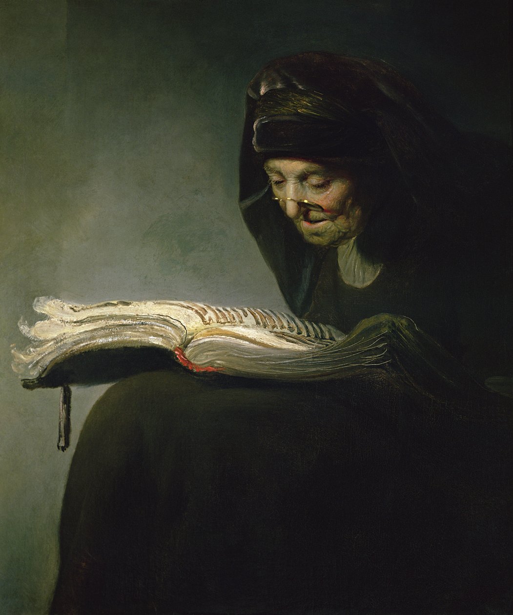 Portret van Rembrandts Moeder door Rembrandt van Rijn