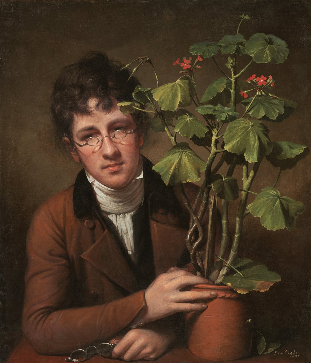 Rubens Peale met een Geranium door Rembrandt Peale