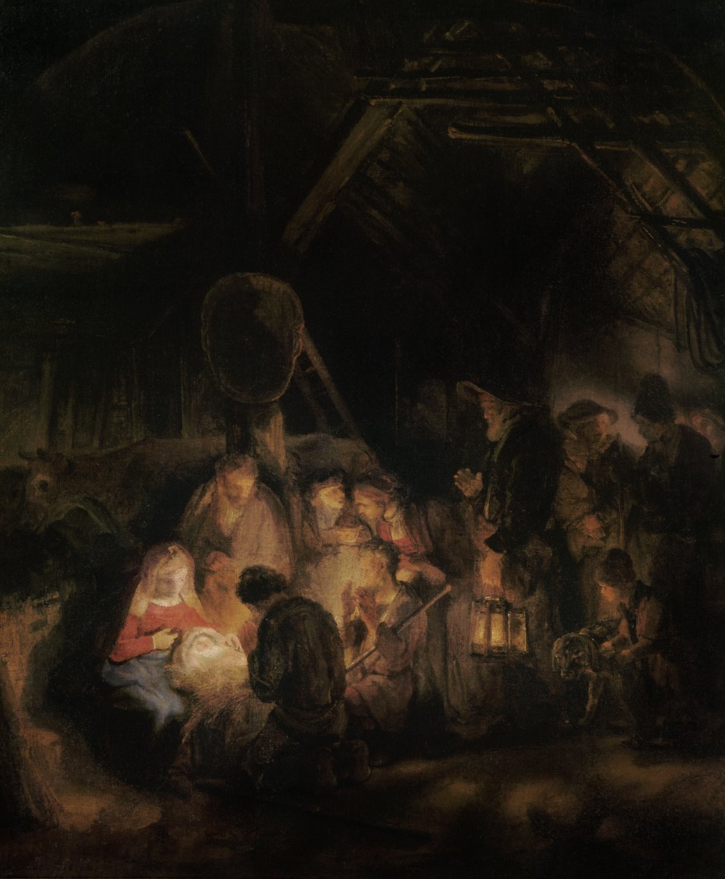 Aanbidding van de Herders door Rembrandt van Rijn