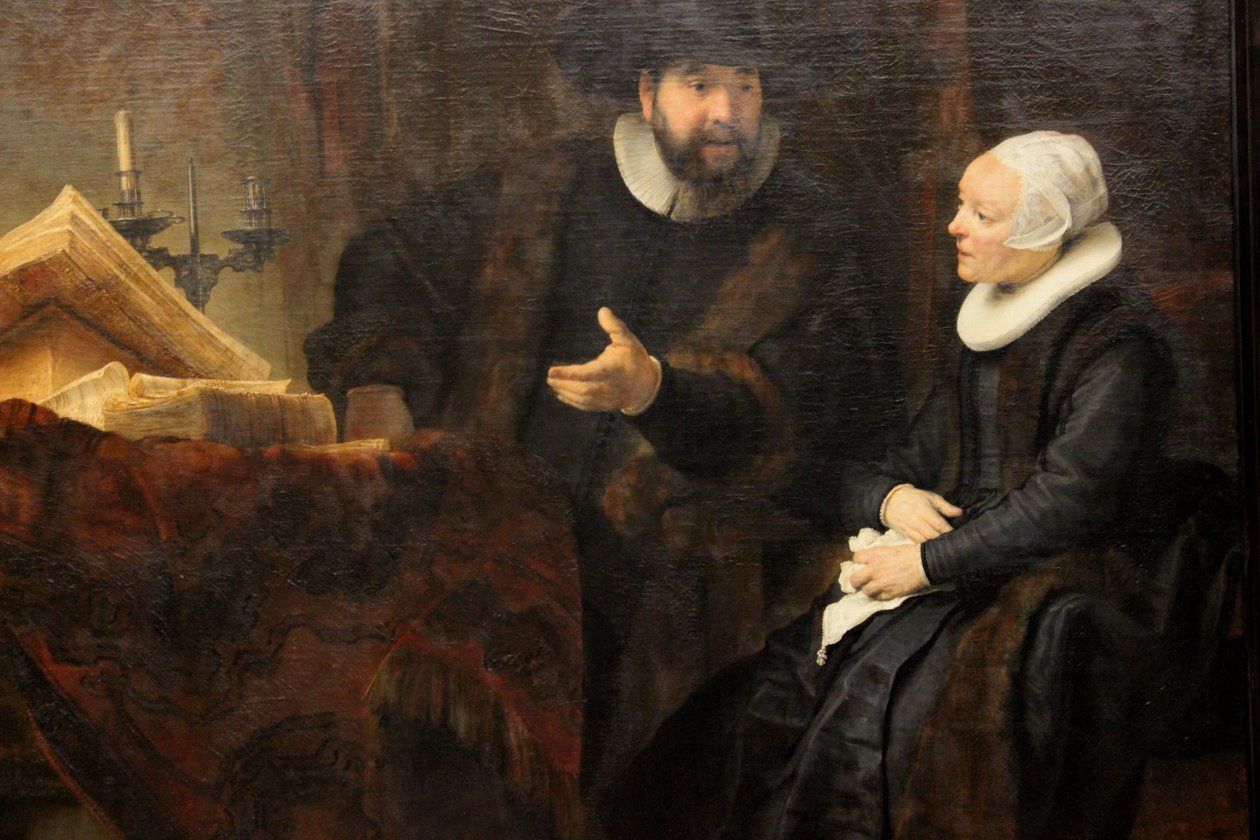 Anslo in Gesprek met zijn Vrouw door Rembrandt van Rijn