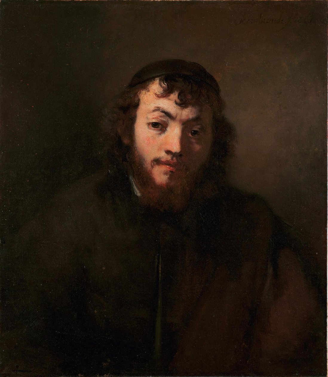 Borstbeeld van een jonge Jood door Rembrandt van Rijn