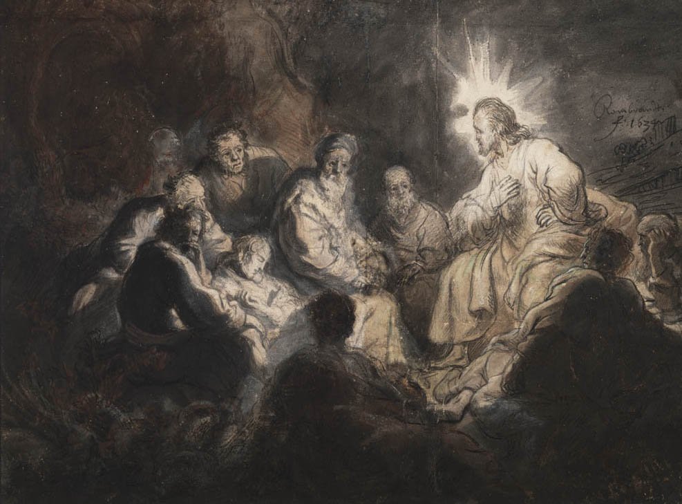Christus en zijn discipelen in de tuin van Getsemane door Rembrandt van Rijn