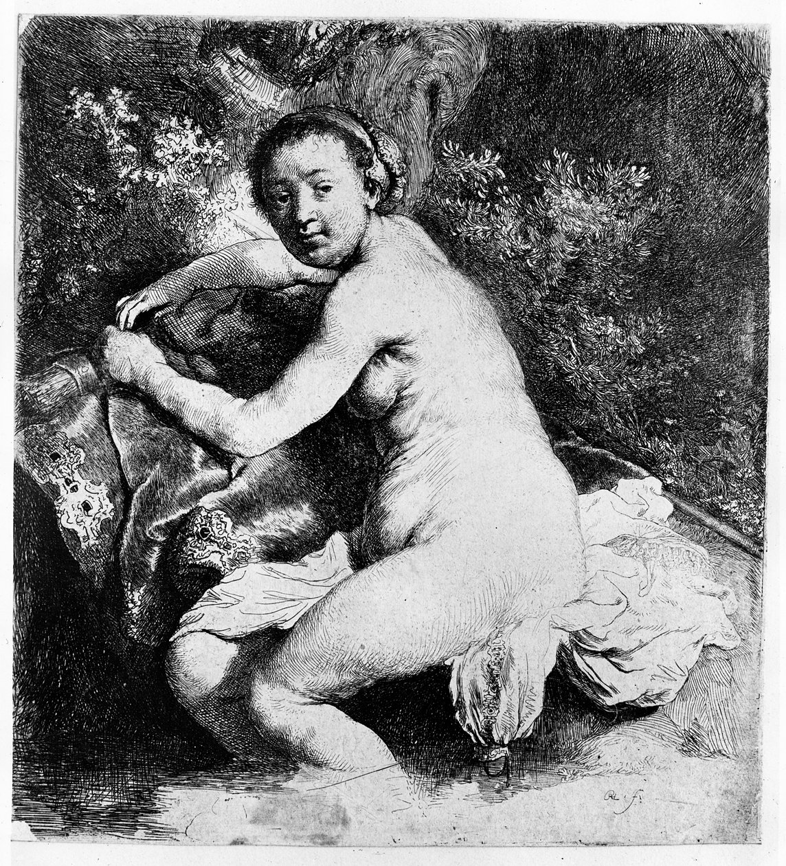 Diana in bad, c.1631 door Rembrandt van Rijn