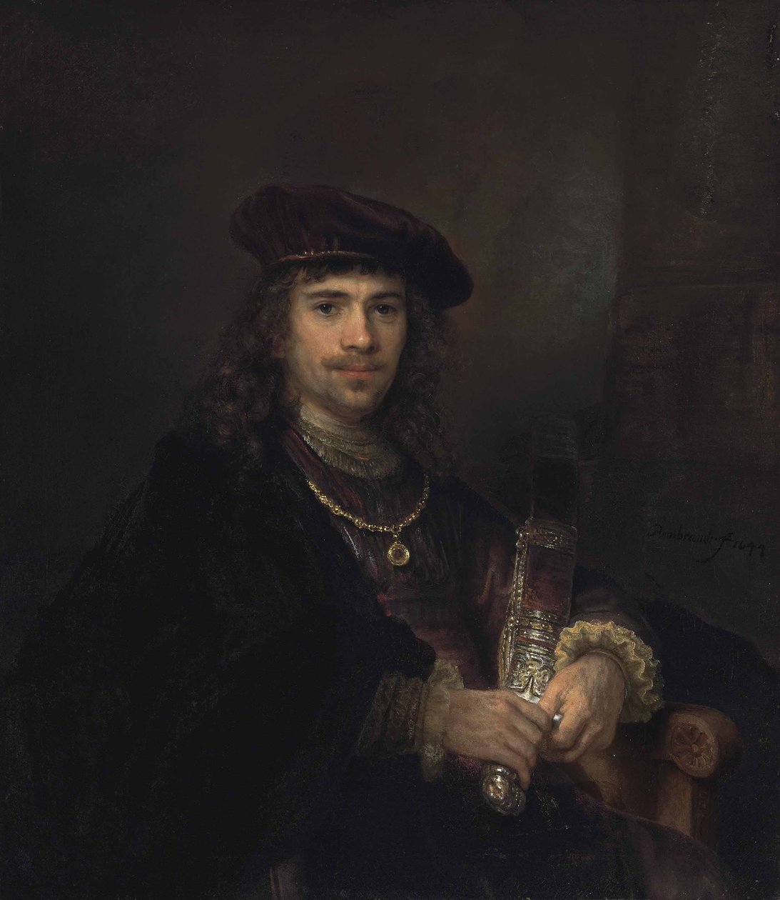 Man met een zwaard door Rembrandt van Rijn