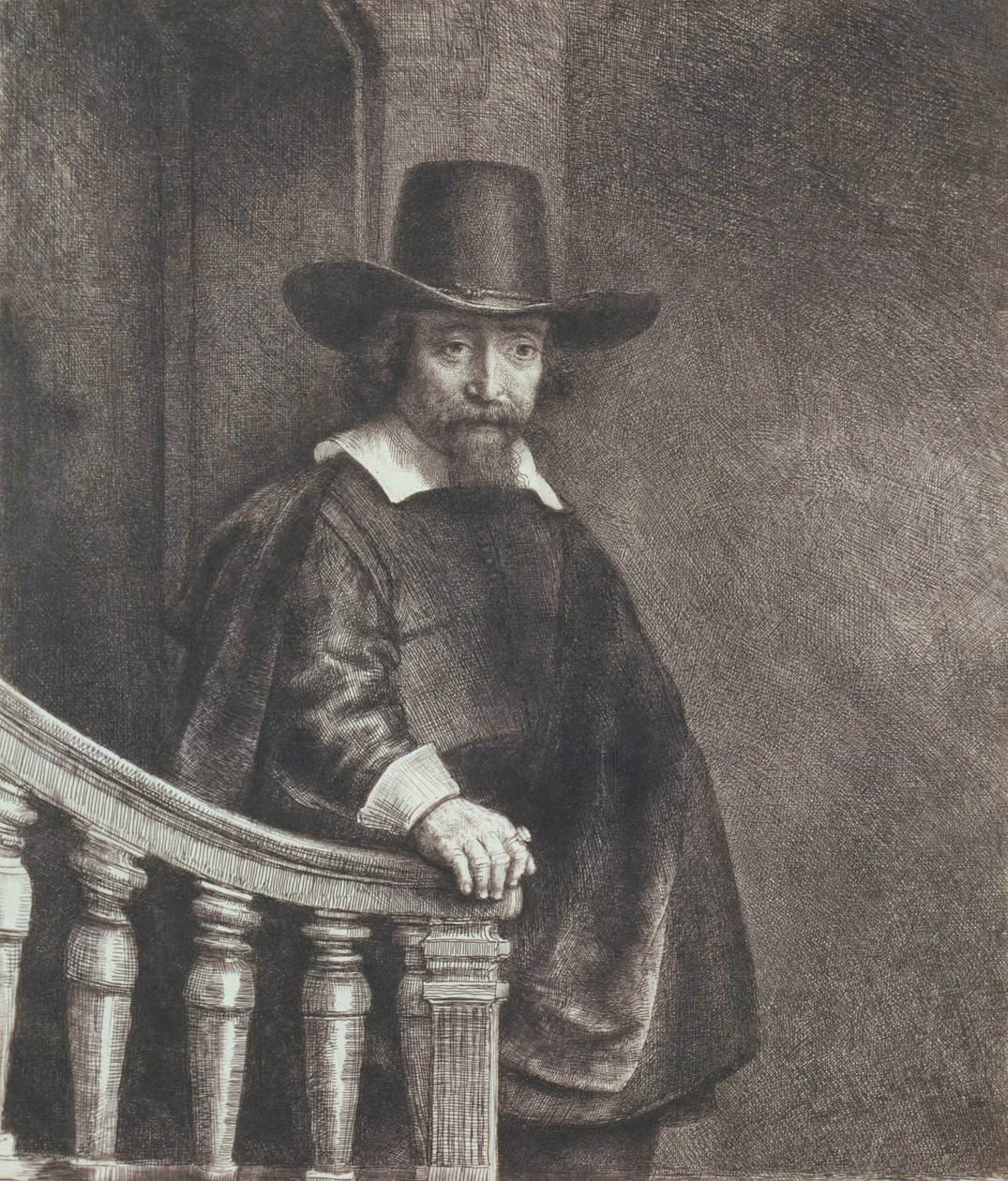 Portret van Ephraim Bueno, arts door Rembrandt van Rijn
