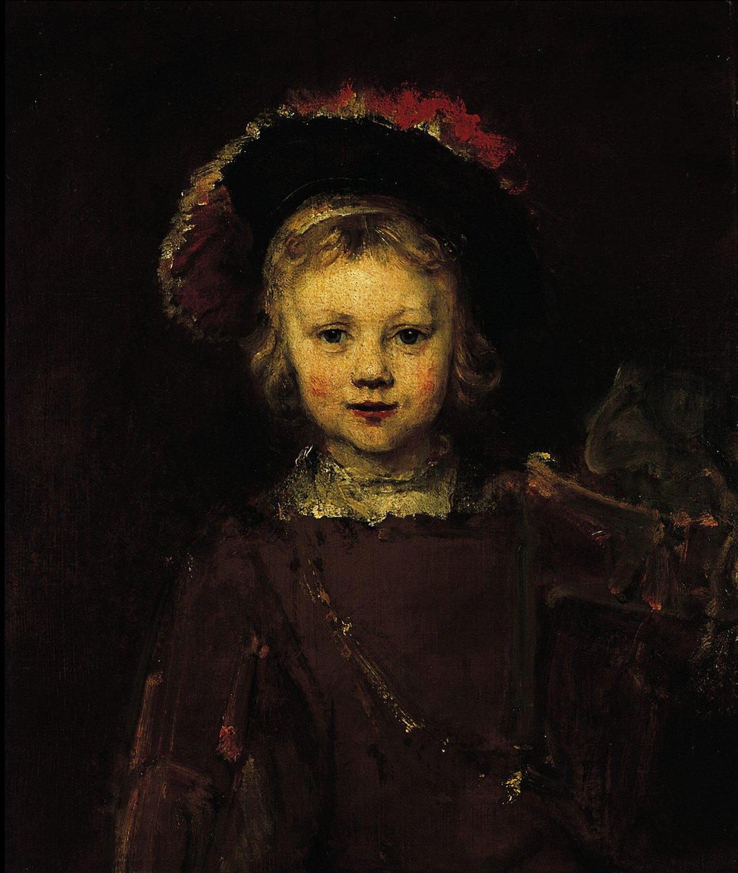 Portret van een kind door Rembrandt van Rijn