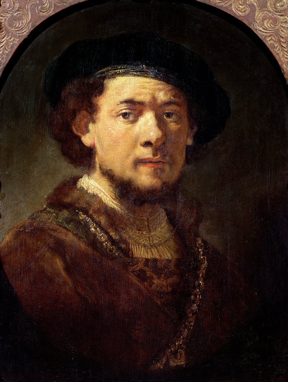 Portret van een Man met een Gouden Ketting of, Zelfportret met Baard, 1634-36 door Rembrandt van Rijn