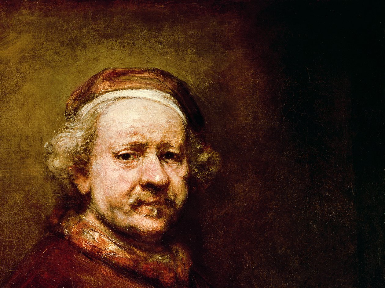 Zelfportret op de leeftijd van 63, 1669 (detail) door Rembrandt van Rijn