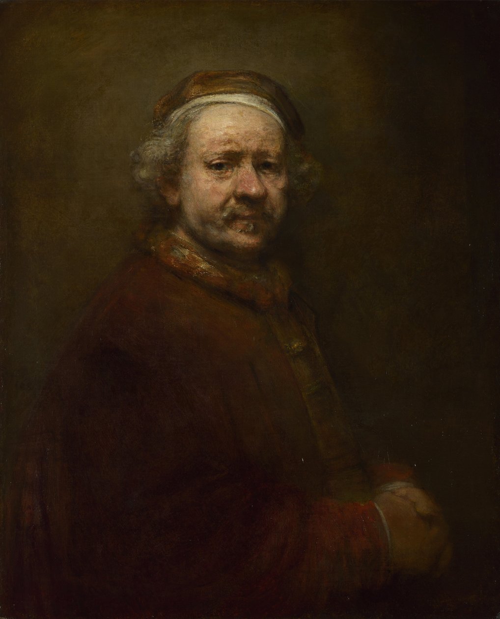 Zelfportret op 63-jarige leeftijd, 1669 door Rembrandt van Rijn