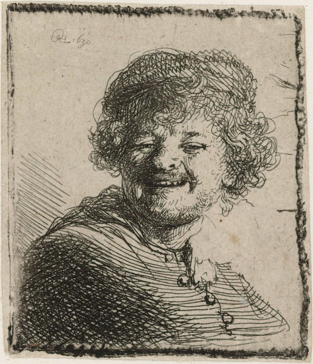 Zelfportret met een Pet door Rembrandt van Rijn