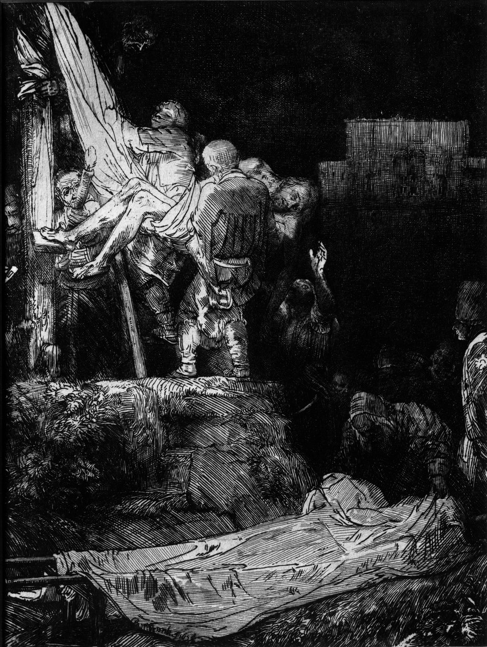 De Kruisafneming met een Fakkel, 1654 door Rembrandt van Rijn