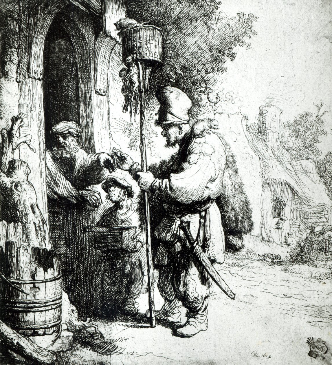 De Rattenvanger, 1632 door Rembrandt van Rijn