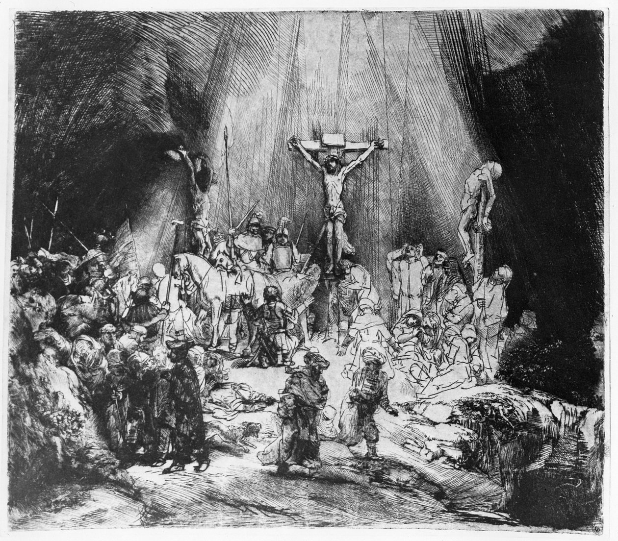 De Drie Kruisen, 1653 door Rembrandt van Rijn