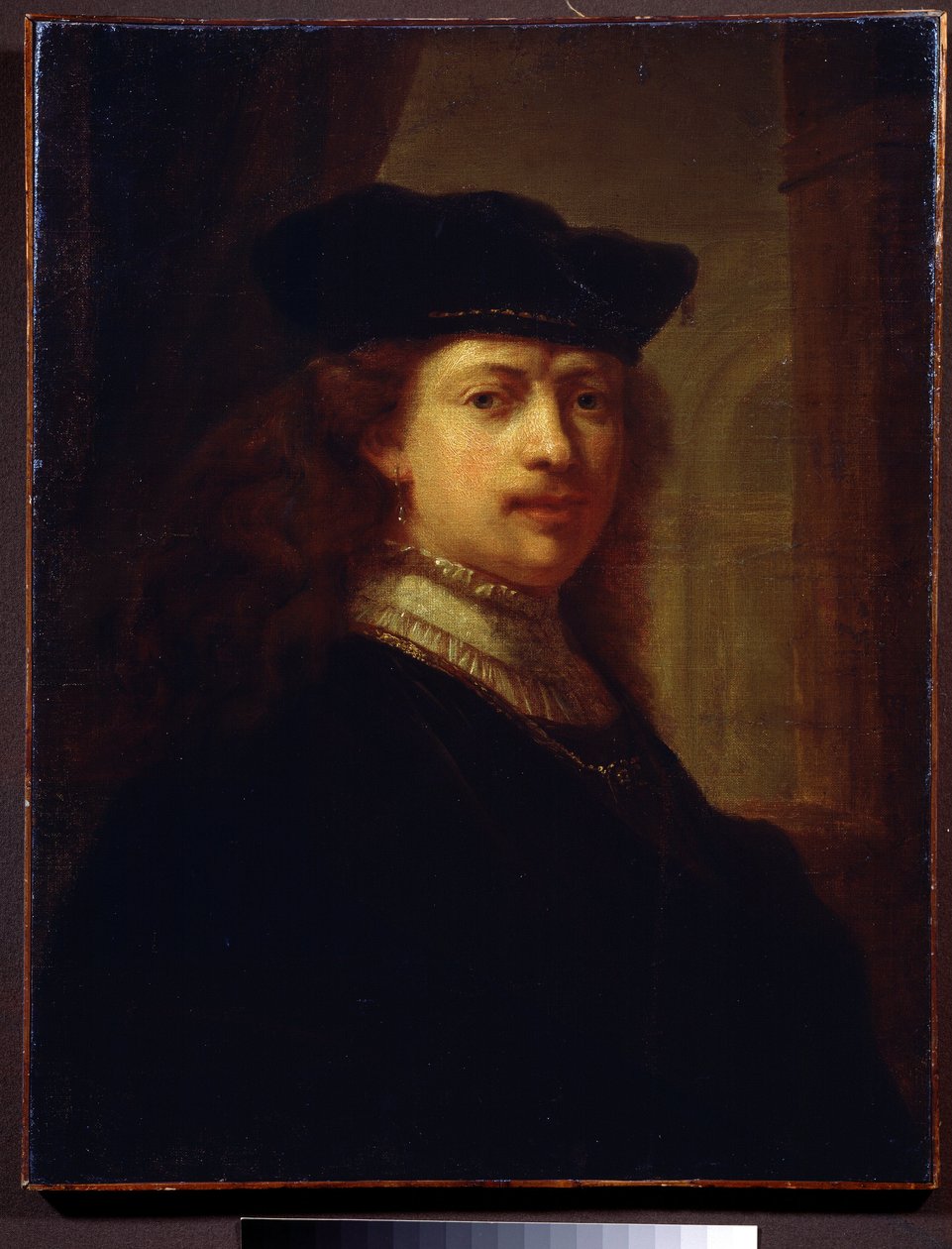 Portret van de schilder Harmenszoon van Rijn genaamd Rembrandt door Rembrandt Harmensz. van Rijn (circle of)