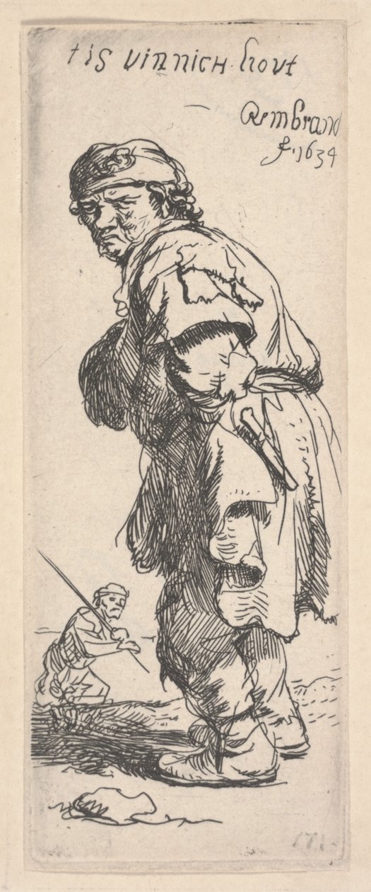 Bedelaar die spreekt door Rembrandt van Rijn