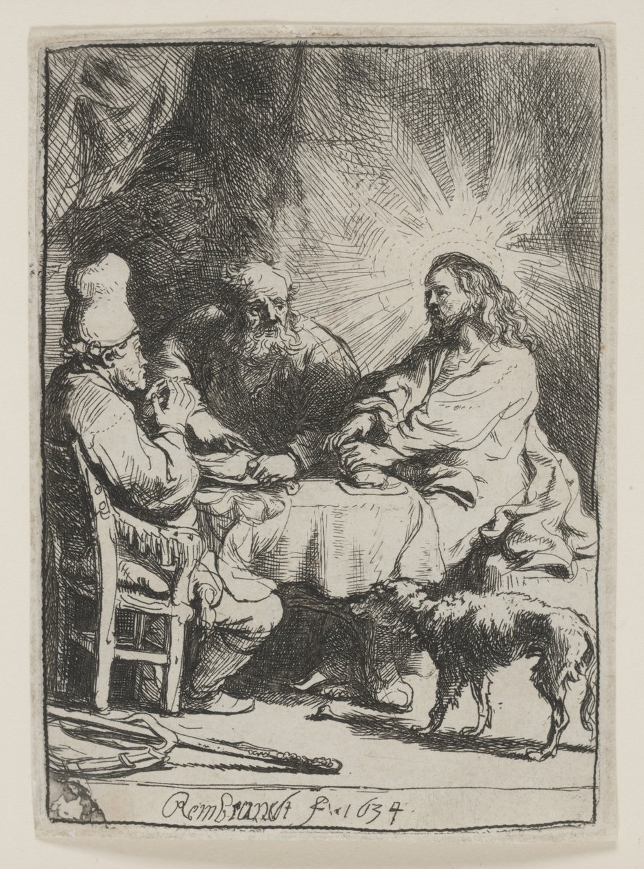 Christus in Emmaüs: De kleinere plaat door Rembrandt van Rijn