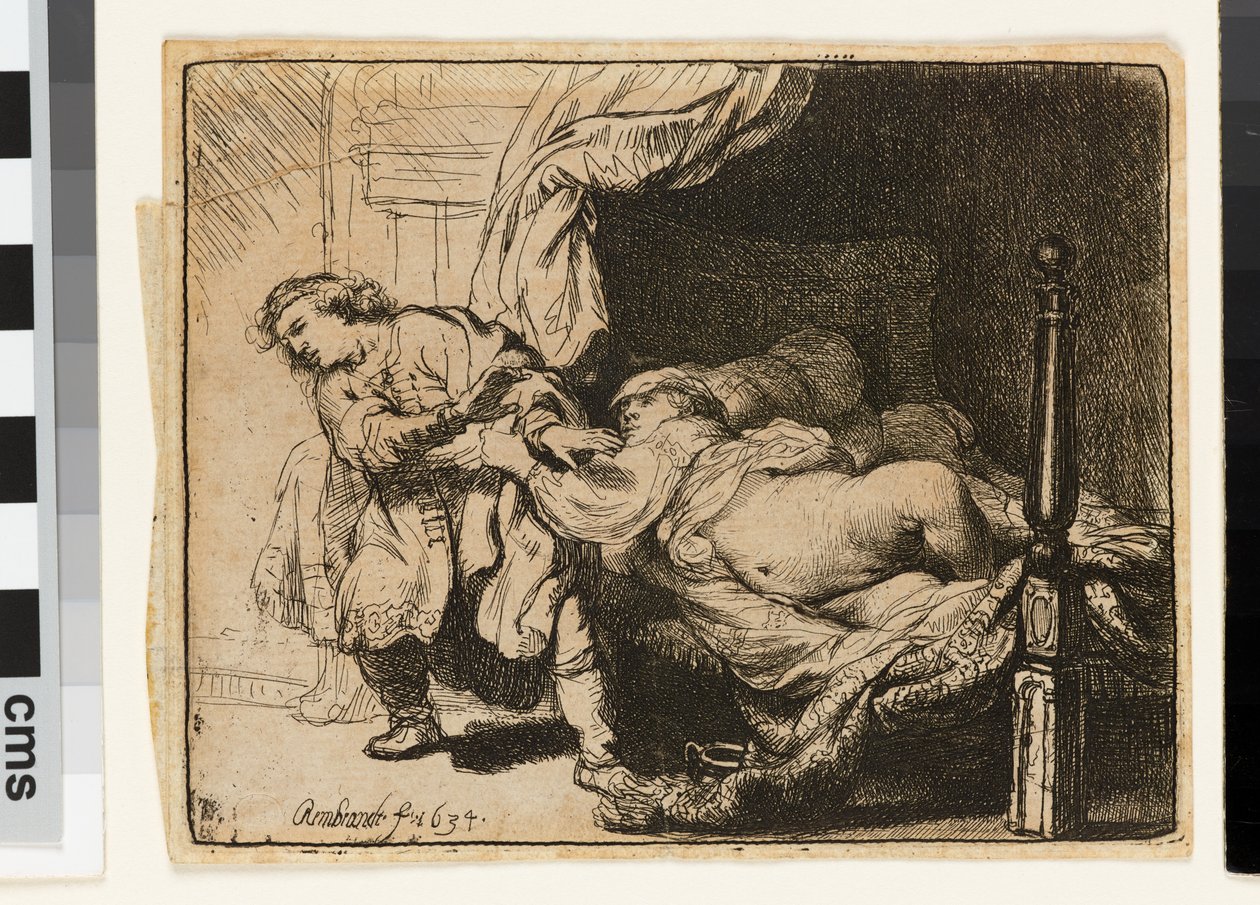 Jozef en de Vrouw van Potifar door Rembrandt van Rijn