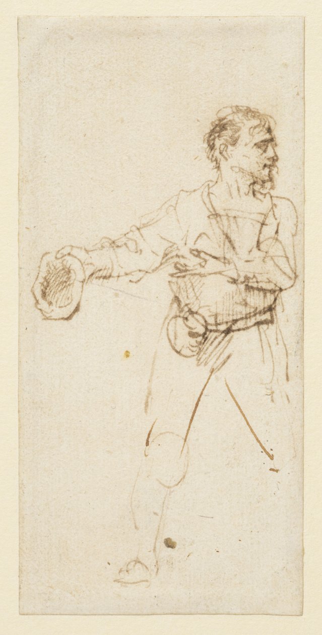 Man staand, ca. 1634 door Rembrandt van Rijn