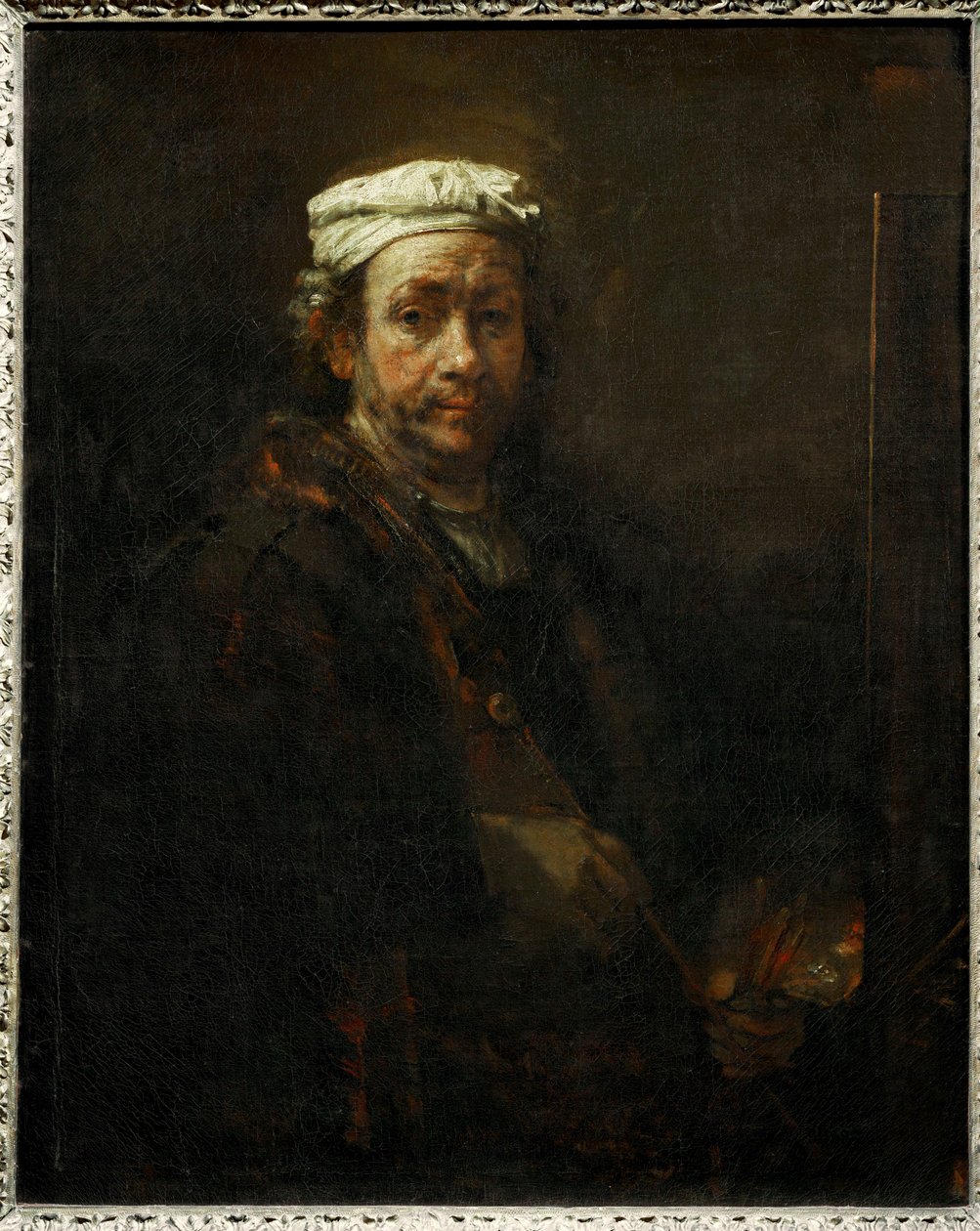 Portret van de kunstenaar op zijn ezel ... door Rembrandt Harmensz. van Rijn