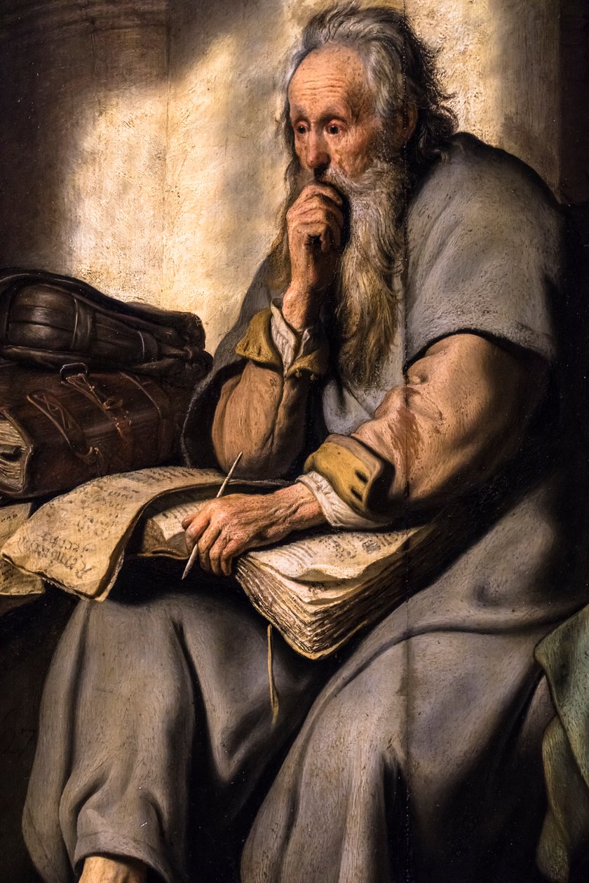 Sint Paulus in de gevangenis door Rembrandt Harmensz. van Rijn
