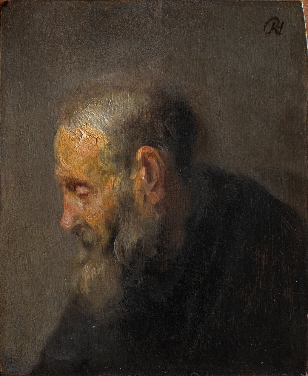 Studie van een oude man in profiel, ca. 1630 door Rembrandt van Rijn