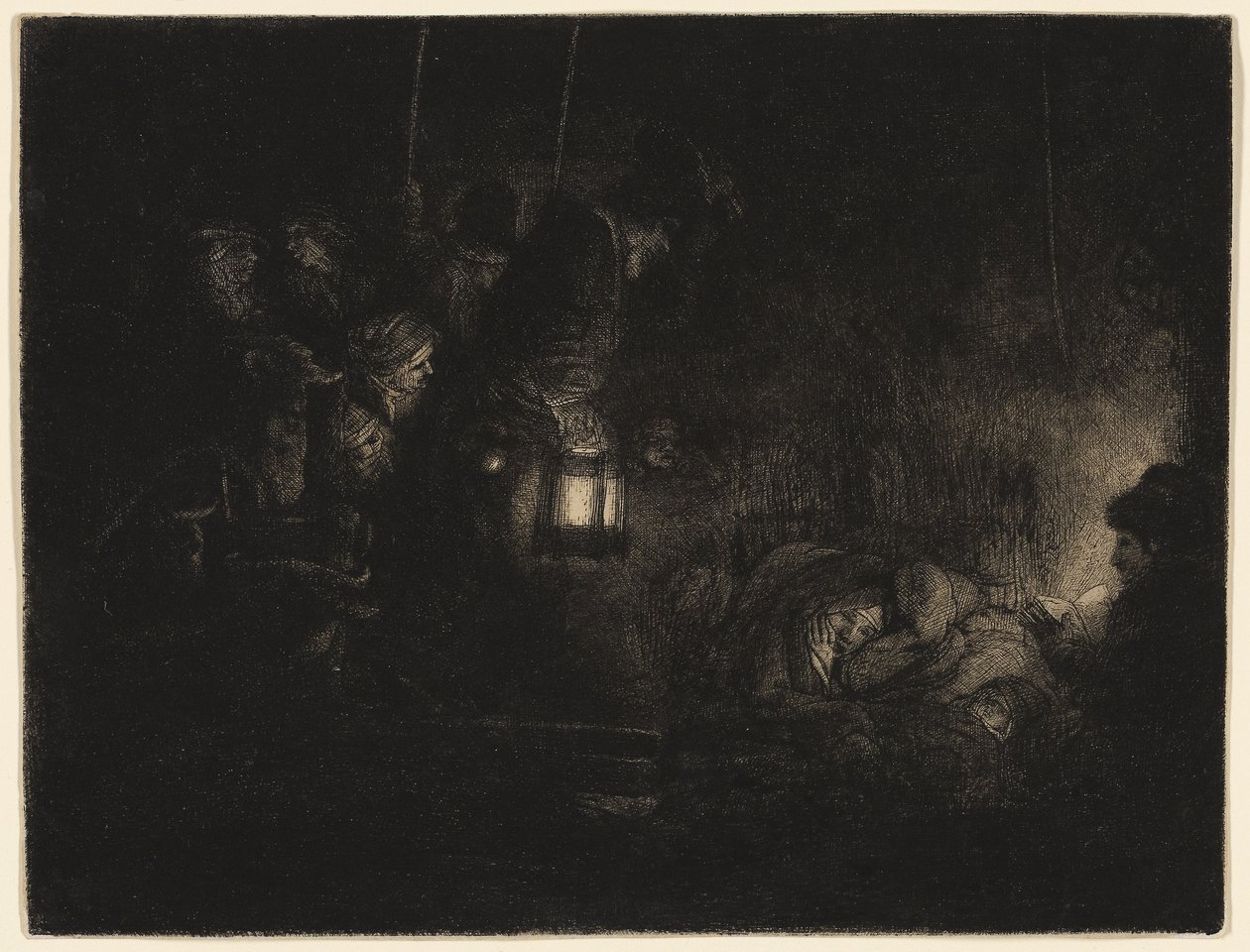 De Aanbidding van de Herders: Een Nachtstuk, ca. 1657 door Rembrandt Harmensz. van Rijn