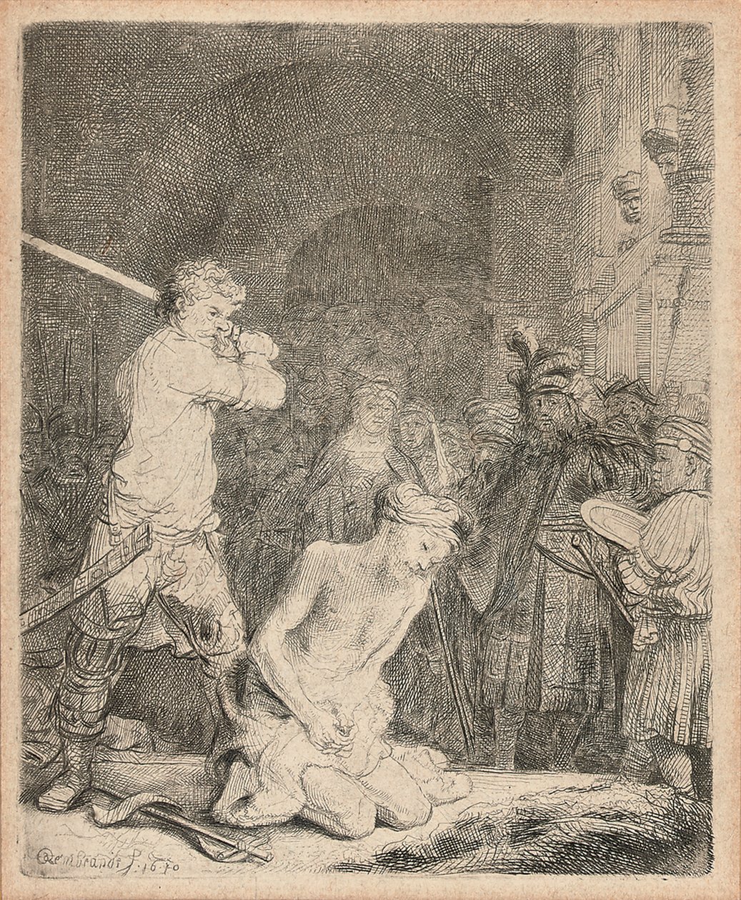 De onthoofding van Johannes de Doper, 1640 door Rembrandt van Rijn