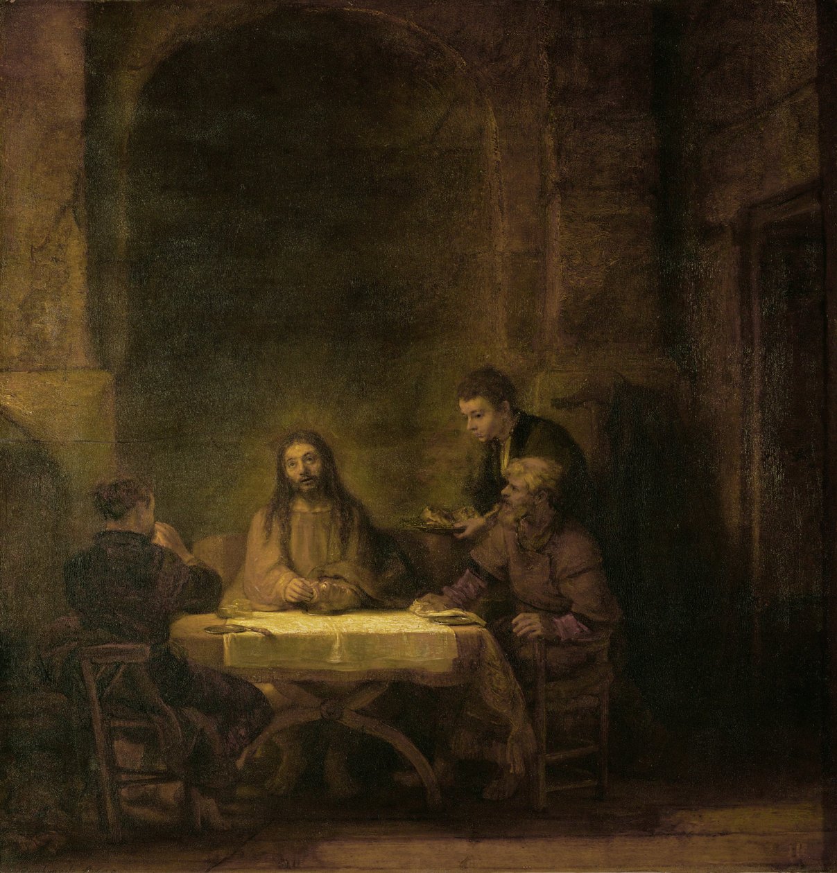De Emmaüsgangers ... door Rembrandt Harmensz. van Rijn