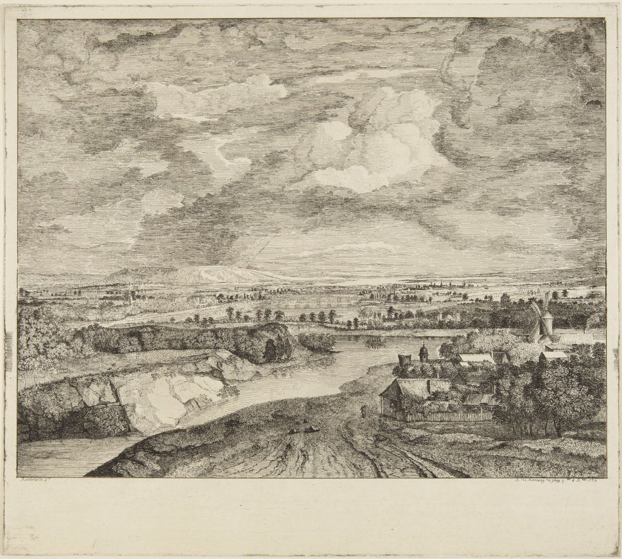 ‘---- Onweer’ naar Rembrandt door Rembrandt van Rijn