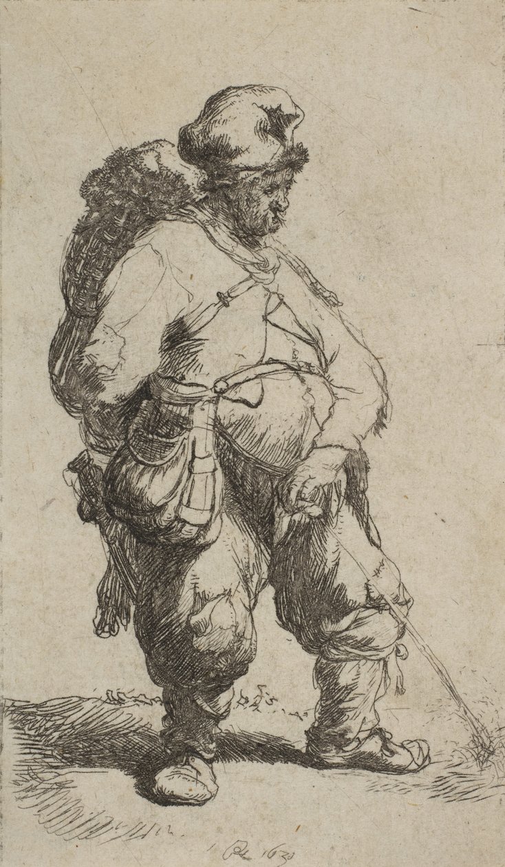 Een man die water maakt, 1630 door Rembrandt van Rijn