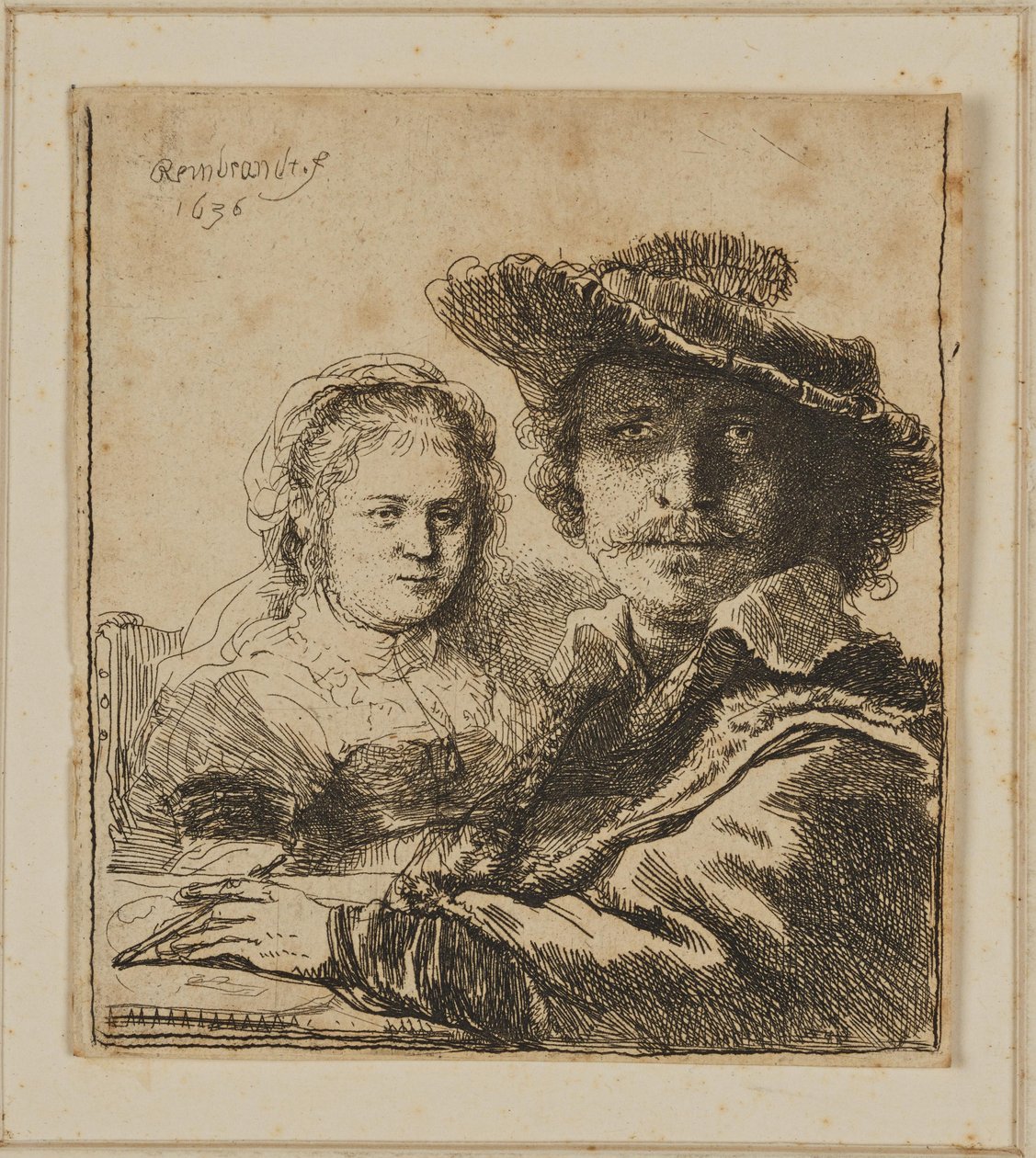 Een schilder en zijn vrouw door Rembrandt van Rijn