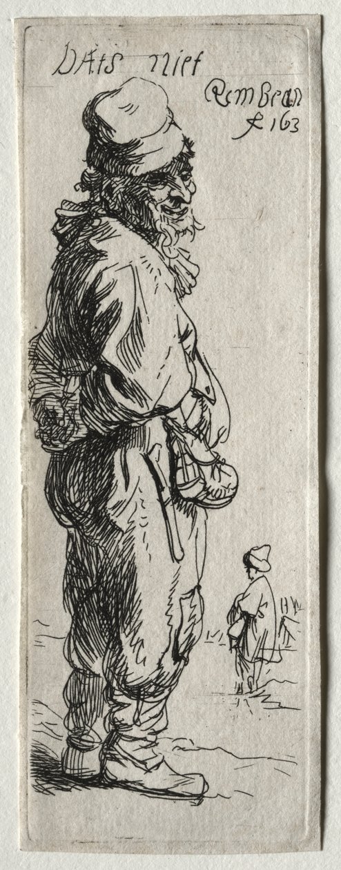 Een boer die antwoordt: "dat is niets" door Rembrandt van Rijn
