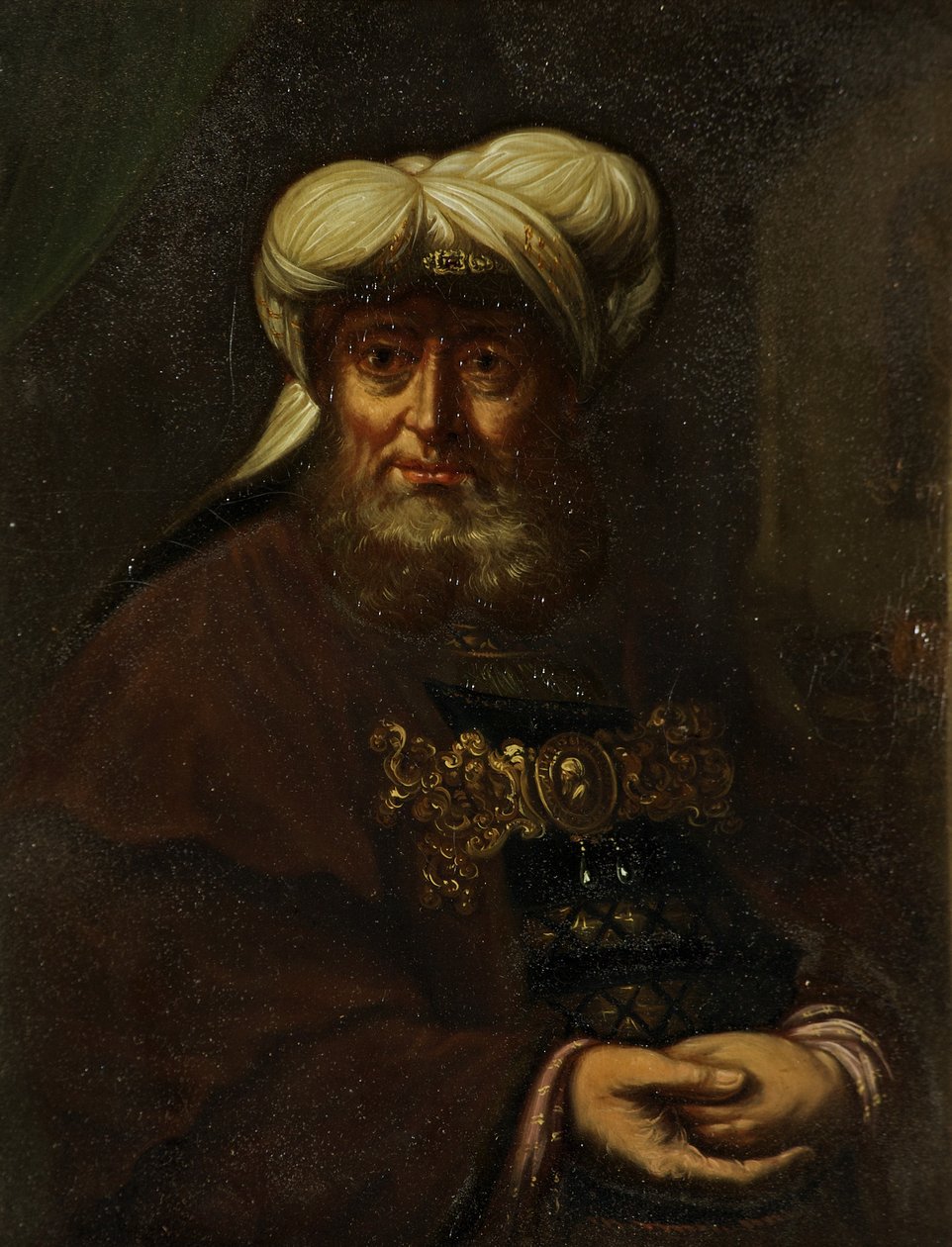 Een Rabbi (Koning Uzzia getroffen door Lepra), ca. 1764-85 door Rembrandt van Rijn