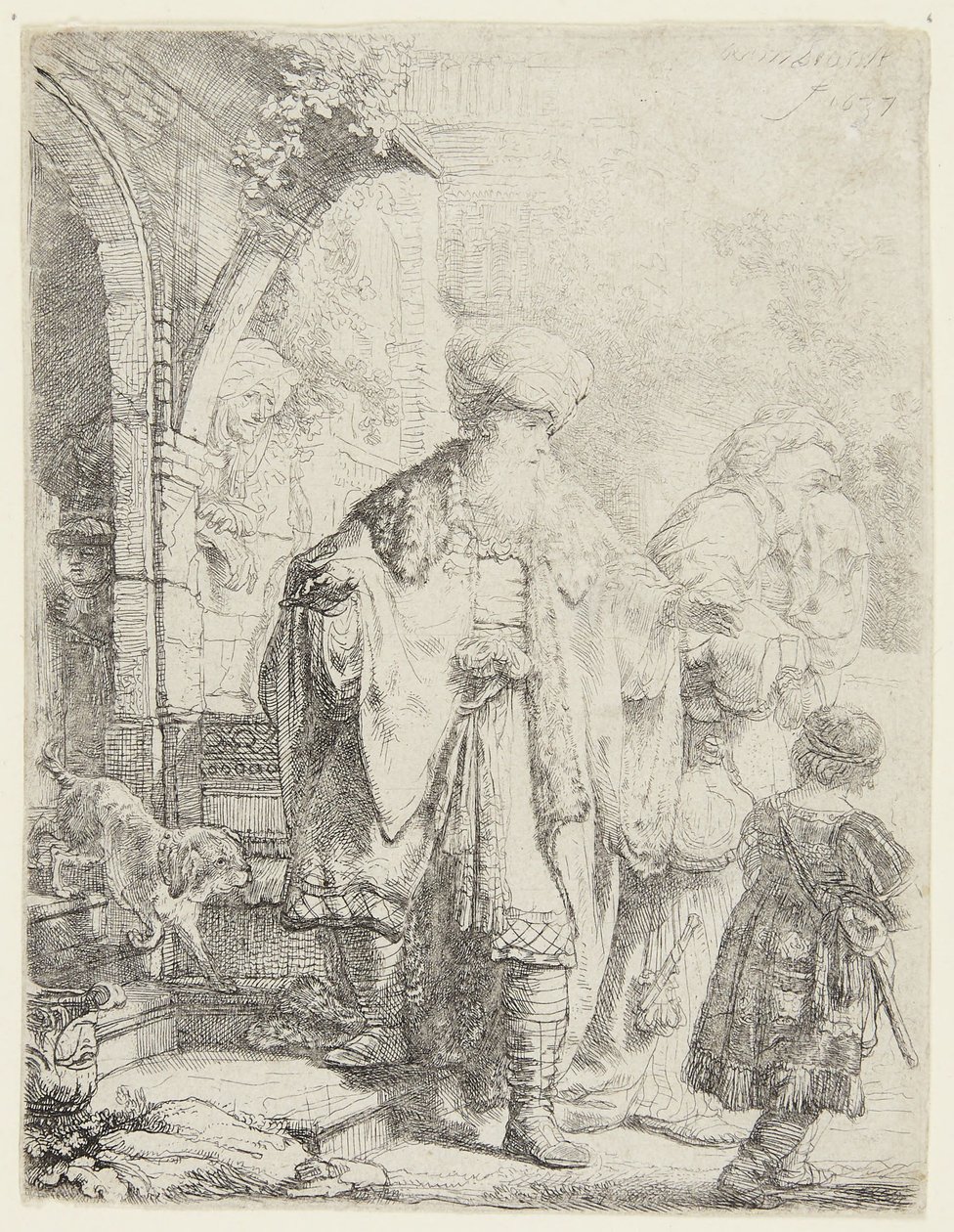 Abraham verdrijft Hagar en Ismaël door Rembrandt van Rijn