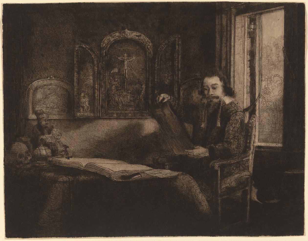 Abraham Francen door Rembrandt van Rijn