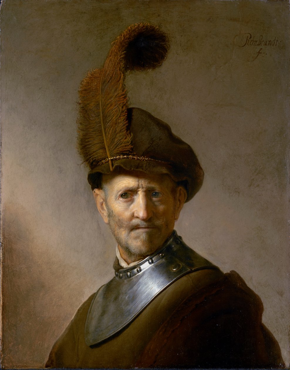 Een oude man in militair kostuum (voorheen genoemd Portret van Rembrandts vader), ca. 1630 door Rembrandt van Rijn