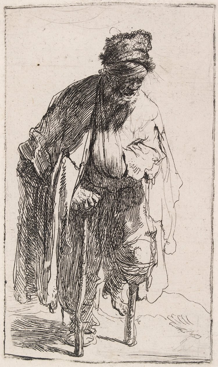 Bedelaar met een houten been, ca. 1630 door Rembrandt van Rijn