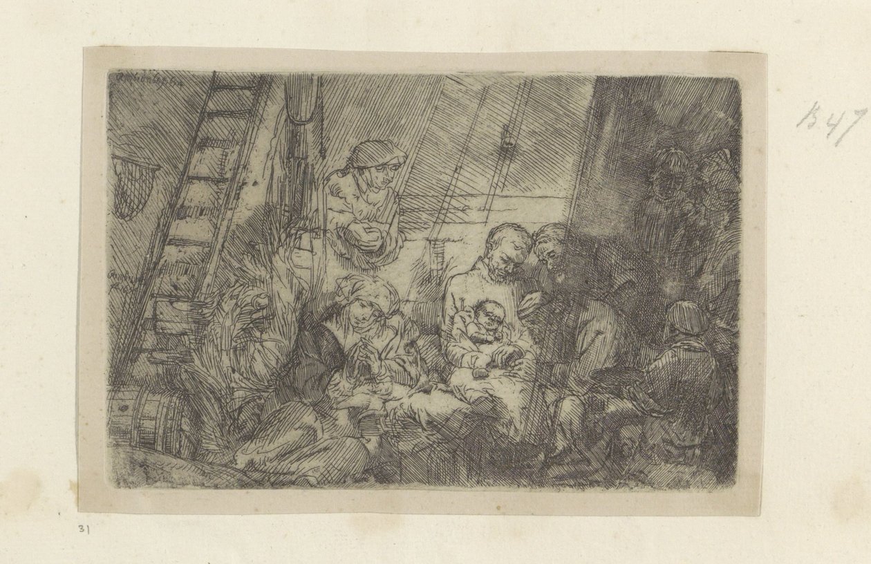Besnijdenis in de stal door Rembrandt van Rijn