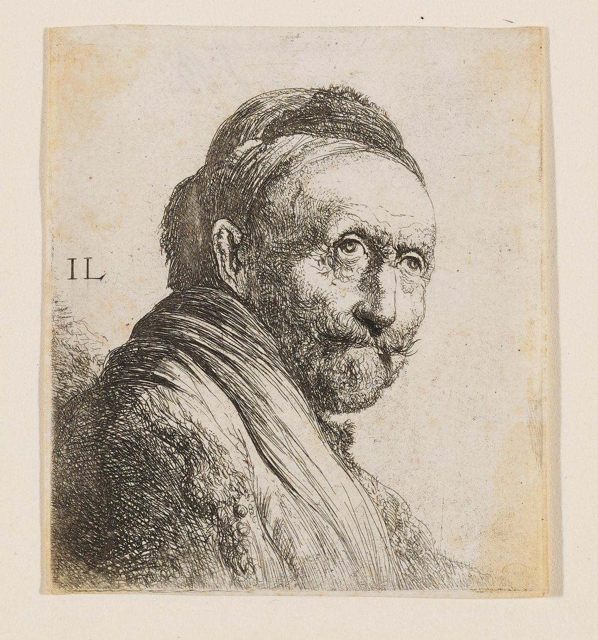 Buste van een oude man door Rembrandt van Rijn