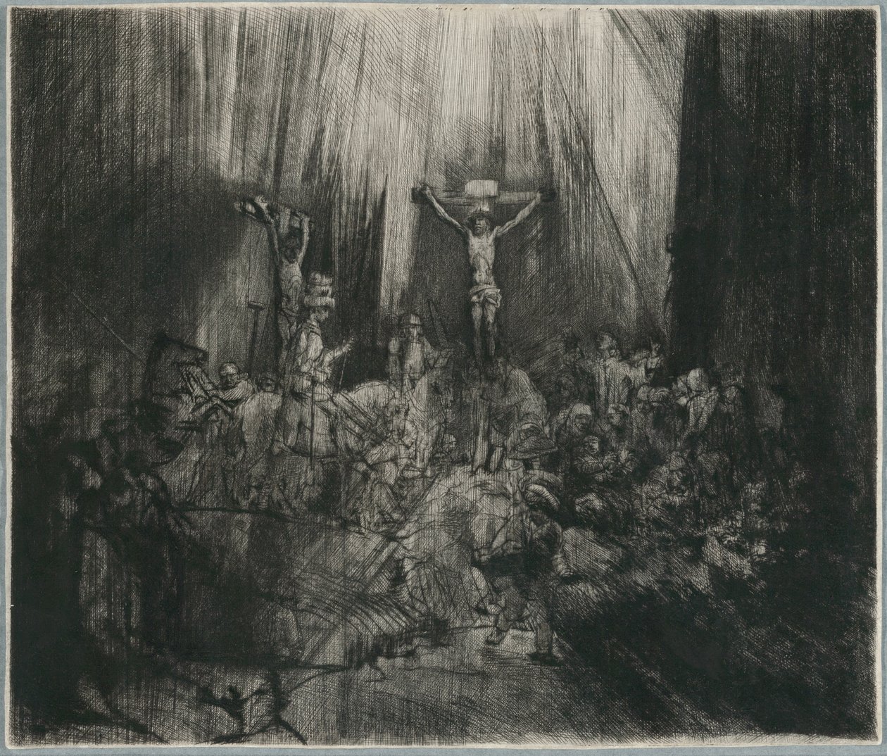 Christus Gekruisigd tussen de Twee Dieven: "De Drie Kruisen" door Rembrandt van Rijn