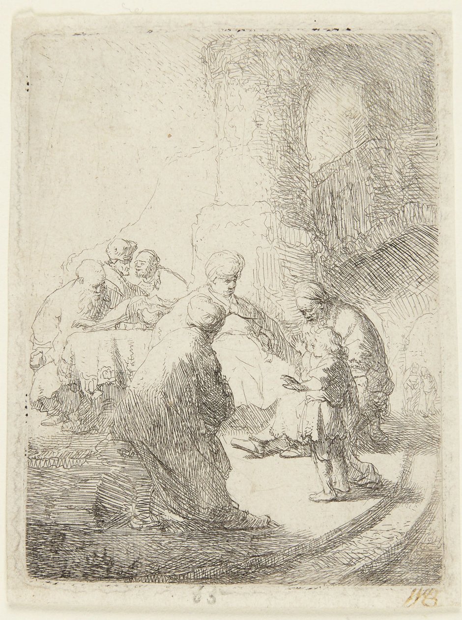 Christus in discussie met de schriftgeleerden door Rembrandt van Rijn