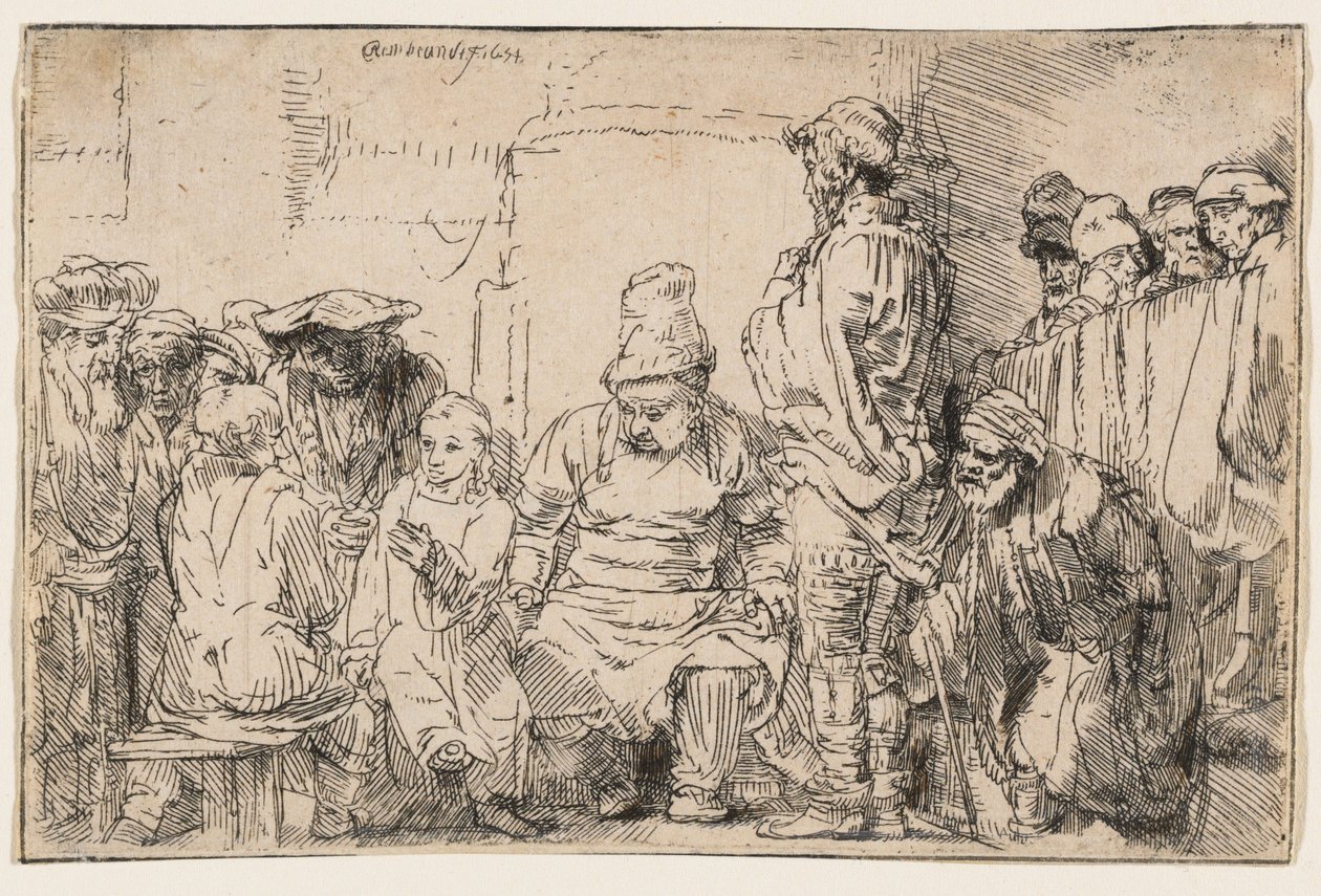Christus in discussie met de schriftgeleerden door Rembrandt van Rijn