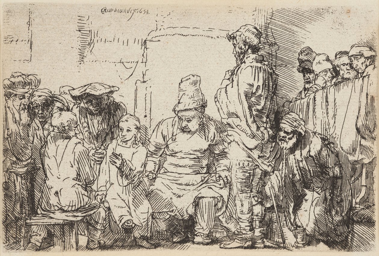 Christus in discussie met de schriftgeleerden door Rembrandt van Rijn