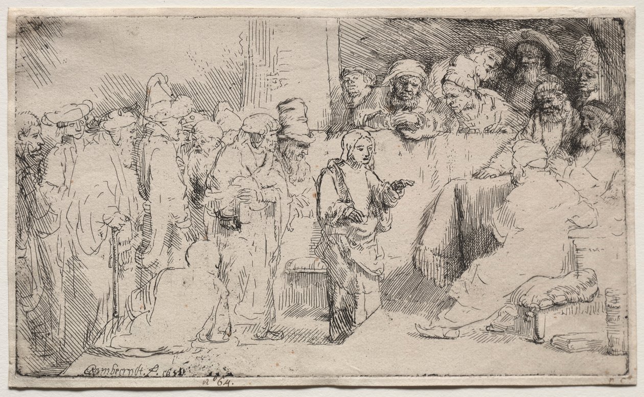 Christus Disputeert met de Dokters: Een Schets, 1652 door Rembrandt van Rijn
