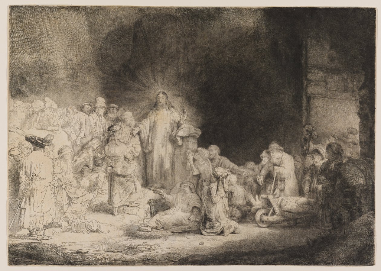Christus geneest de zieken door Rembrandt van Rijn