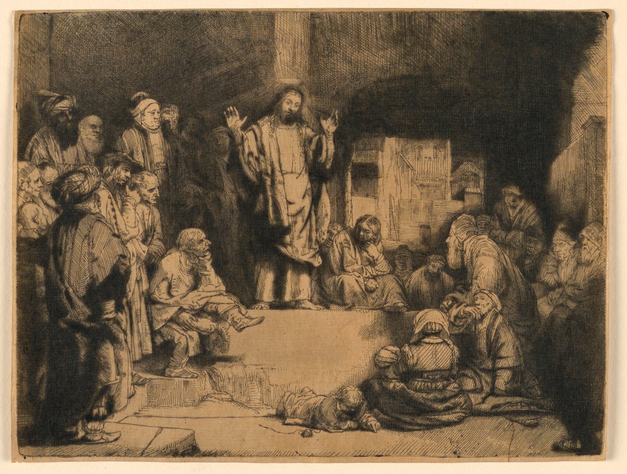 Christus predikend ("La Petite Tomb") door Rembrandt van Rijn