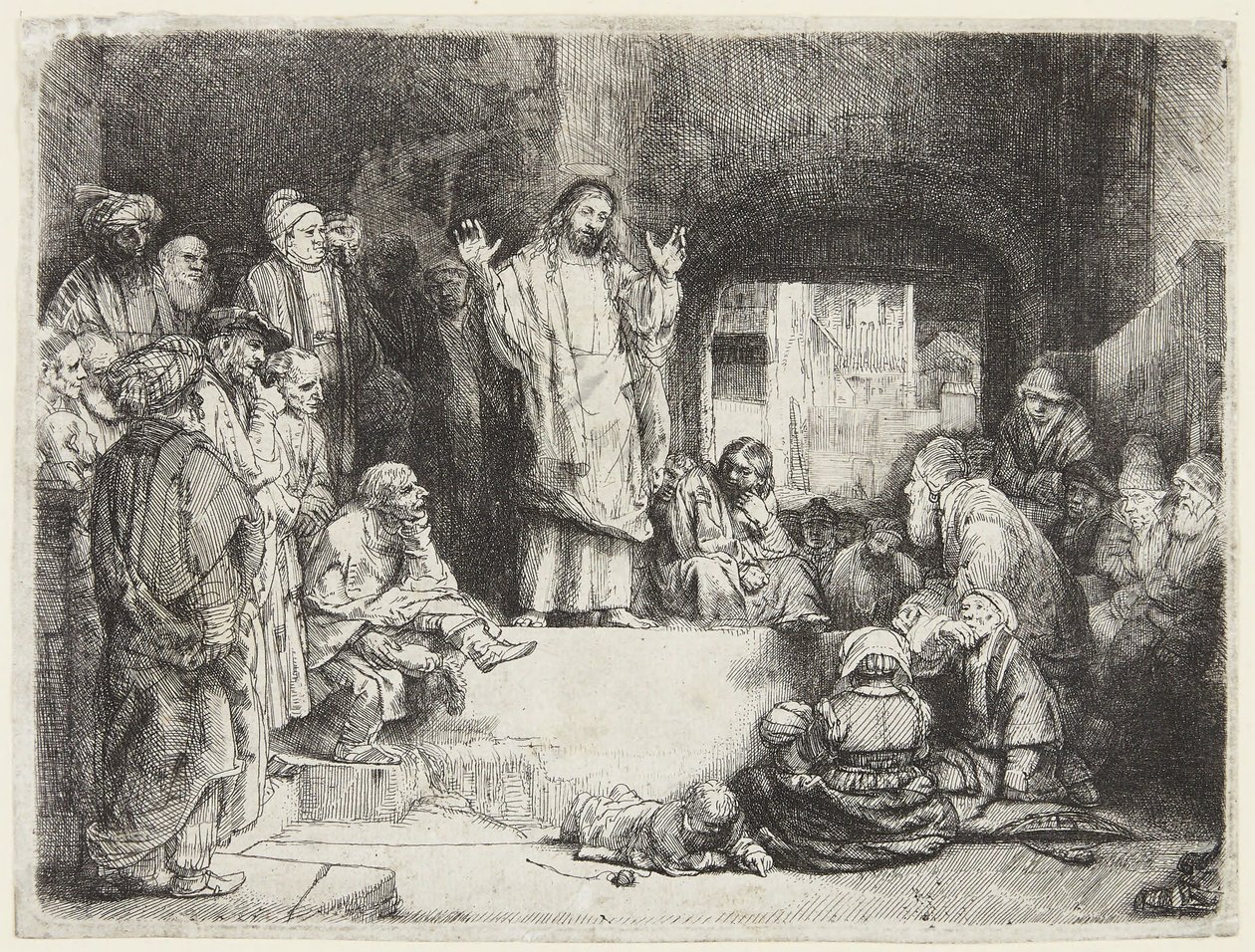 Christus predikt door Rembrandt van Rijn