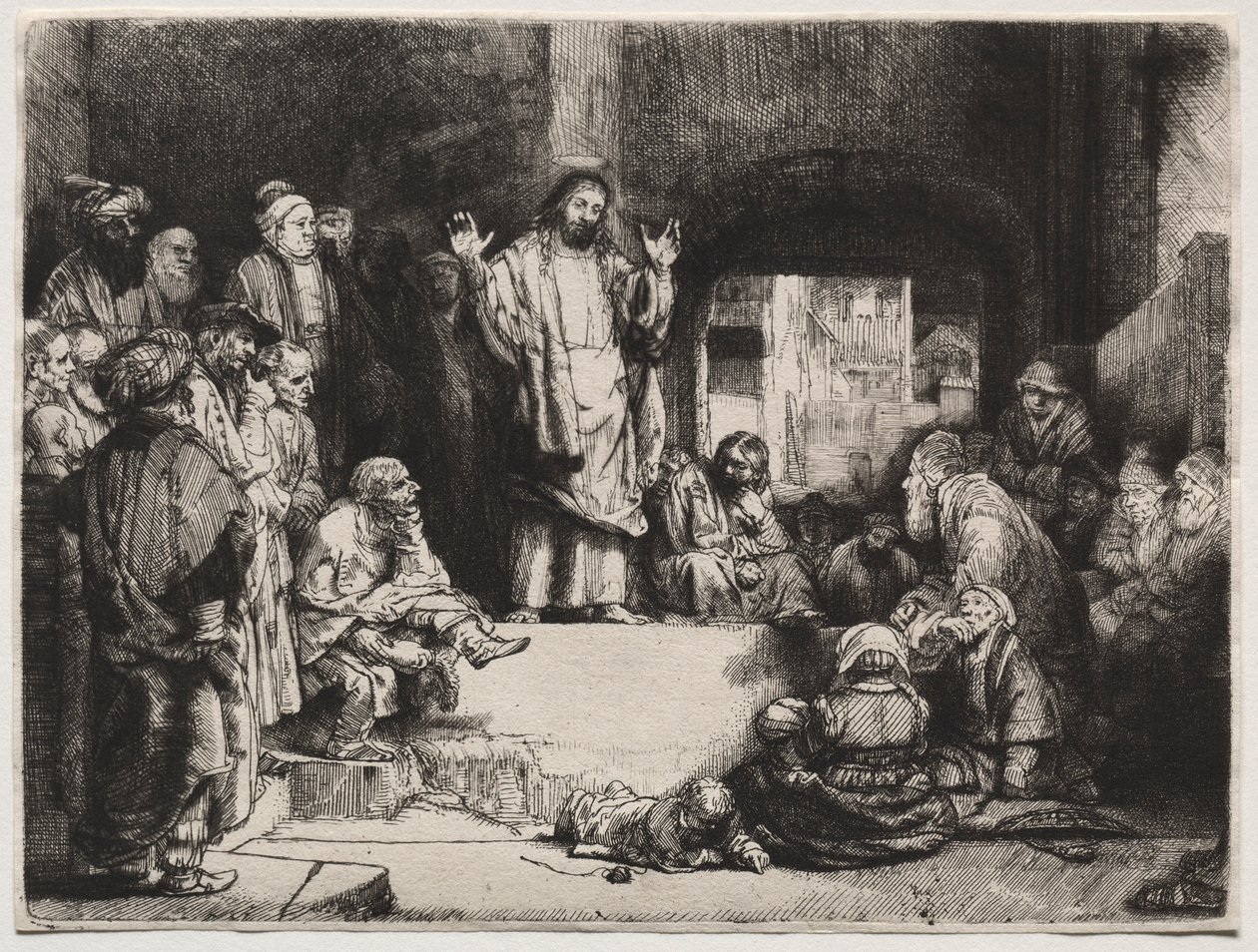 Christus predikend La Petite Tombe, ca. 1657 door Rembrandt van Rijn