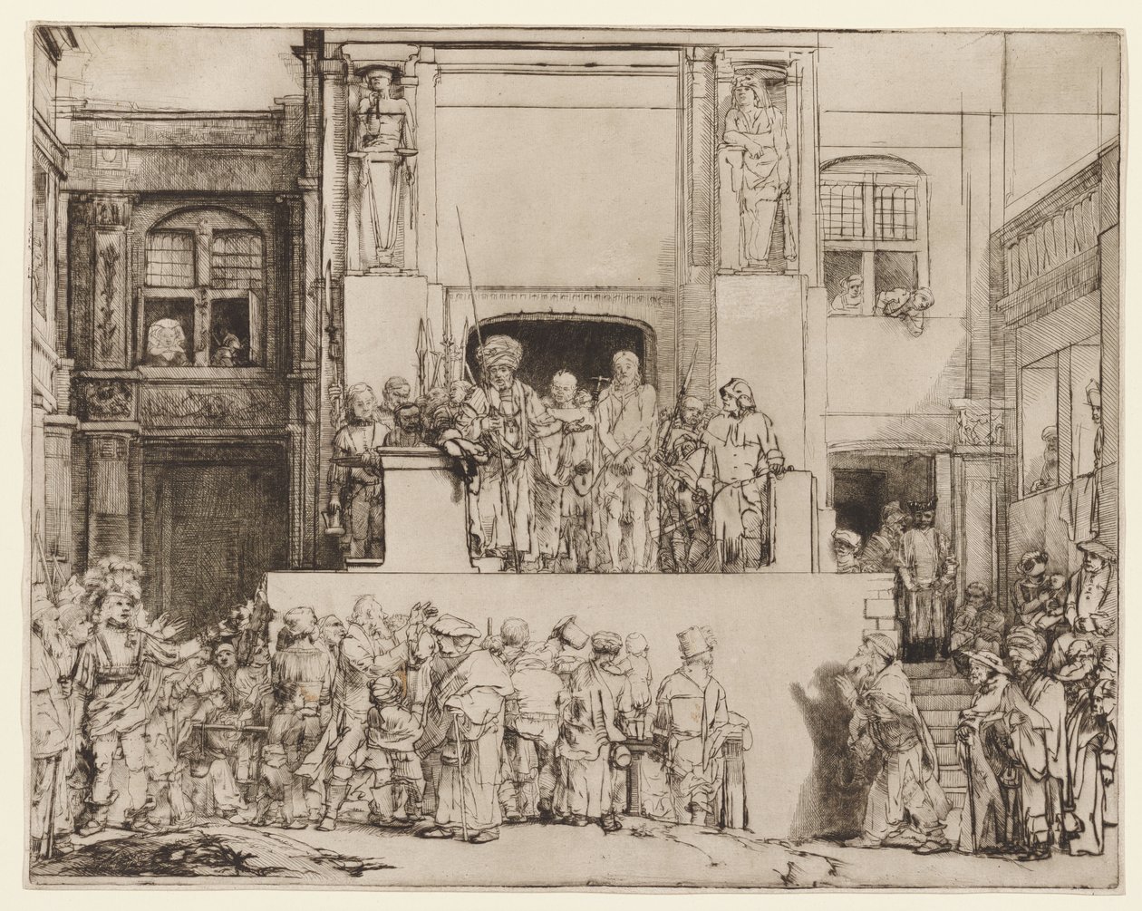 Christus wordt aan het volk voorgesteld (Ecce Homo) door Rembrandt van Rijn